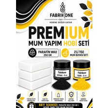 Fabrikone Premium Mum Yapım Hobi Seti - Parafin Wax 250 gr - 2'li Toz Mum Boyası Seti - Siyah, Sarı BKFABPW2502SSR