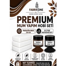 Fabrikone Premium Mum Yapım Hobi Seti - Parafin Wax 250 gr - 2'li Toz Mum Boyası Seti - Kahverengi, Siyah BKFABPW2502KHS