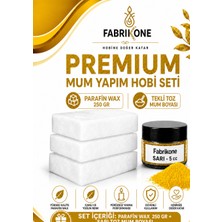 Fabrikone Premium Mum Yapım Hobi Seti - Parafin Wax 250 gr - Tekli Toz Mum Boyası - Sarı BKFABPW2501SR