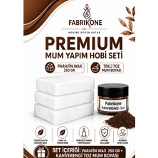 Fabrikone Premium Mum Yapım Hobi Seti - Parafin Wax 250 gr - Tekli Toz Mum Boyası - Kahverengi BKFABPW2501KH