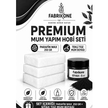 Fabrikone Premium Mum Yapım Hobi Seti - Parafin Wax 250 gr - Tekli Toz Mum Boyası - Siyah BKFABPW2501S