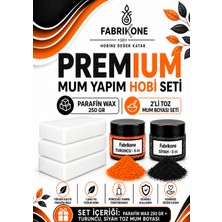 Fabrikone Premium Mum Yapım Hobi Seti - Parafin Wax 250 gr - 2'li Toz Mum Boyası Seti - Turuncu, Siyah BKFABPW2502TS
