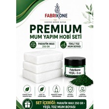 Fabrikone Premium Mum Yapım Hobi Seti - Parafin Wax 250 gr - Tekli Toz Mum Boyası - Yeşil BKFABPW2501Y