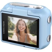AyrStore Buğz 1080P Dijital Video Kamera (32GB) Kart Dijital Vlog Fotoğraf Makinesi Türkçe  Mavi