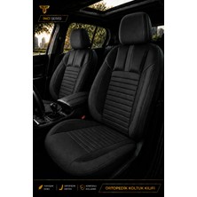 Trobus Vw Polo 2009+ Uyumlu Inci Serisi Tay Tüyü Siyah Premium Koltuk Kılıfı