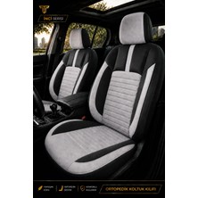 Trobus Mercedes E 2013+ Uyumlu Inci Serisi Tay Tüyü Gri Siyah Premium Koltuk Kılıfı