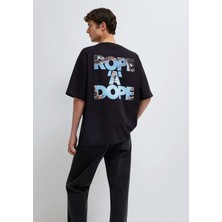 Mavi Rope A Dope Baskılı Siyah Tişört 0613191-900