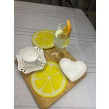 Minoza Yaz Esintisi Limon Tasarım Digital Baskı Leke Tutmaz Kumaş Kokteyl & Sunum Peçetesi 6 Adet