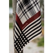 Zerafetim Twill Ipek Eşarp Krem, Siyah, Bordo