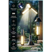 Kamp Lambası | Şarjlı | LED El Feneri | 8000 Lümen | Type-C 3000MAH | IP65 | Katlanabilir Ayarlanabilir El Feneri Kamp Lambası