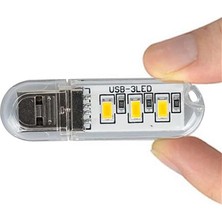 Pearl Shop USB LED Lamba 5730 Smd 3 LED Anahtarlık Portatif Taşınabilir Gece Lambası Masa Aydınlatma Kamp Bilgisayar Laptop Powerbank Adaptör Araba
