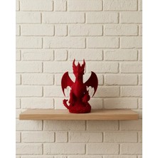 TKÇ Kırmızı Ejderha Biblo 12 cm Dekoratif Fantastik Obje Hediyelik Süs Eşyası