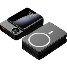 TKÇ Magsafe Powerbank 10.000 Mah 22.5 Watt Hızlı Şarj Göstergeli Kablosuz Taşınabilir Şarj