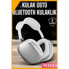 İn3dex Kablosuz Bluetooth Kulaklık 5.2 Mikrofonlu Kulak Üstü Beyaz