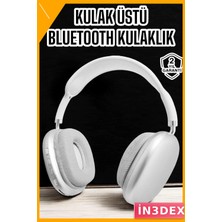 İn3dex Kablosuz Bluetooth 5.2 Kulak Üstü Kulaklık Beyaz 400MAH