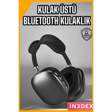 İn3dex Kablosuz Bluetooth 5.2 Kulak Üstü Kulaklık Siyah Anc Gürültü Önleme
