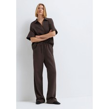 Mavi Kahverengi Geniş Paça Pantolon 1011200-71603