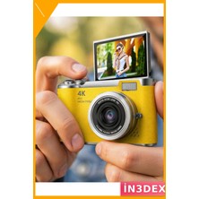 İn3dex 48 Mp Dijital Kompakt Kamera 4K Video Selfie Vlog Çekim