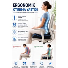 EpiRelax Ergonomik Coccyx Oturma Yastığı Visco Sünger ile Maksimum Destek Uzun Oturuşlarda Konforu Artırır