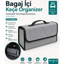 Shari Bagaj Içi Keçe Organizer Katlanabilir Araç Bagaj Düzenleyici 50X25X15 cm