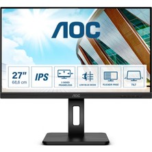 27 Aoc Q27P2Q IPS 4ms 75MHZ 1xvga 1xhdmı 1xdp 1xdvı 2k Qhd 2560X1440 Hoparlör Yükseklik Ayarı Pıv