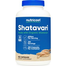 Nutricost Shatavari 600MG, 180 Capsules, 180 Servings - Ccof Certified Made With Organic Shatavari.