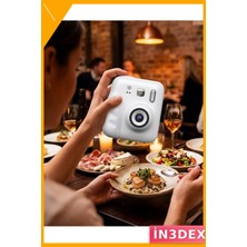 İn3dex Anında Baskılı Çocuk Fotoğraf Makinesi Video Çekim 4 Rulo Kağıt Hediyeli