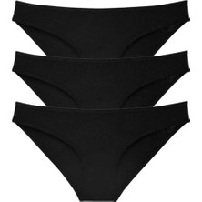 MiraLive 3 Adet Süper Eko Set Likralı Kadın Slip Külot Siyah