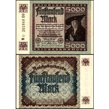 Emir Koleksiyon Coin & Paper Collection Almanya 1922 Yılı 5000 Mark Kağıt Para Çil ( Unc ) Koleksiyon Para