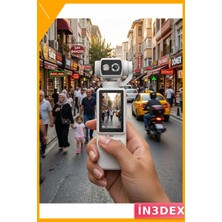 İn3dex El Kamerası 4K Video Otomatik Netleme 180 Derece Döner Lens Dahili Işık