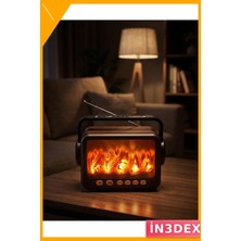 İn3dex Bluetooth Hoparlör Şömine Tasarımlı LED Alev Efektli USB Tf Kart Fm Radyo