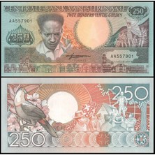 Emir Koleksiyon Coin & Paper Collection Suriname 1988 Yılı 250 Gulden Kağıt Para Çil ( Unc ) Koleksiyon Para