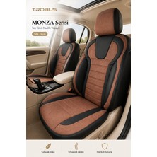 Trobus Hyundai Getz 2002-2009 Uyumlu Monza Serisi Sport Tay Tüyü Kadife Taba Siyah Koltuk Kılıfı