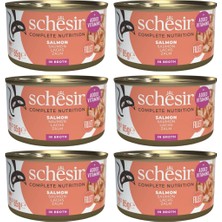 Schesir Somonlu Pişirme Suyunda Yetişkin Kedi Konservesi 85 gr 6 Adet