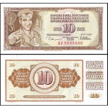 Emir Koleksiyon Coin & Paper Collection Yugoslavya 19678 Yılı 10 Dinar Kağıt Para Çil ( Unc ) Koleksiyon Para