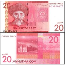 Emir Koleksiyon Coin & Paper Collection Kırgızistan 2016 Yılı 20 Som Kağıt Para Çil ( Unc ) Koleksiyon Para
