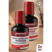 Özbience Kırmızı Yazı Tahta Kalemi Mürekkebi 30 ml 2'li Set, Kolay Silinebilir