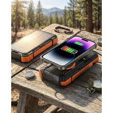 MidasTech 20000 Mah Powerbank Güneş Enerjili Kablosuz Şarj Hızlı Şarj Taşınabilir Batarya (Kopya) Mida