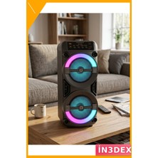 İn3dex Rgb Işıklı Stereo Ses Bluetooth Hoparlör Taşınabilir