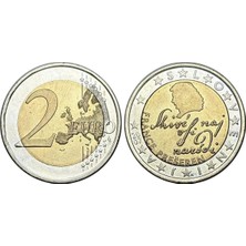 Emir Koleksiyon Coin & Paper Collection Avrupa - Slovenya Şair Prešeren'in Silüeti 2 Euro Koleksiyon Para Çil ( Unc )