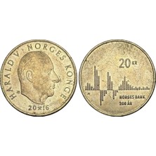 Emir Koleksiyon Coin & Paper Collection Norveç 2016 Yılı Norveç Bankası'nın 200. Yılı 20 Kronor Koleksiyon Para Çil ( Unc )