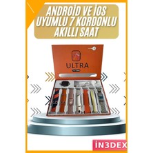 İn3dex Akıllı Saat 2.05 Inç IPS Ekran Spor ve Sağlık Takibi 7 Kordonlu