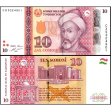 Emir Koleksiyon Coin & Paper Collection Tacikistan 2021 Yılı 10 Somoni Kağıt Para Çil ( Unc ) Koleksiyon Para