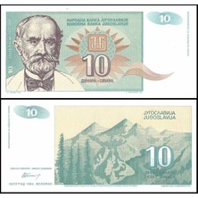 Emir Koleksiyon Coin & Paper Collection Yugoslavya 1994 Yılı 10 Dinar Kağıt Para Çil ( Unc ) Koleksiyon Para