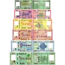 Emir Koleksiyon Coin & Paper Collection Lübnan 1000-5000-10000-20000-50000-100000 Livre 2014-2020 Çil Unc 6’lı Set Koleksiyon Para