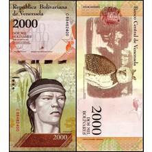 Emir Koleksiyon Coin & Paper Collection Venezuela 2016 Yılı 2000 Bolivares Kağıt Para Çil ( Unc ) Koleksiyon Para