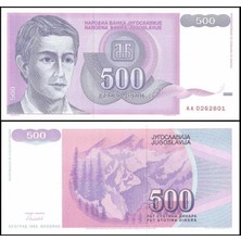 Emir Koleksiyon Coin & Paper Collection Yugoslavya 1992 Yılı 500 Dinar Kağıt Para Çil ( Unc ) Koleksiyon Para