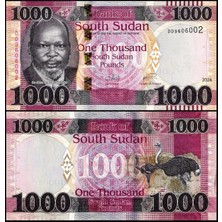 Emir Koleksiyon Coin & Paper Collection Güney Sudan 2024 Yılı 1000 Pound Kağıt Para Çil ( Unc ) Koleksiyon Para
