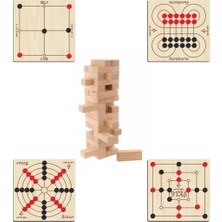 Özbience Ahşap Zeka ve Strateji Oyun Seti 5'li, Taşlar, Bihar, Surakarta, Jenga