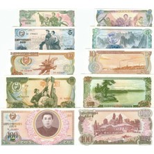 Emir Koleksiyon Coin & Paper Collection Kuzey Kore 1978 Yılı 100-50-10-5-1 Won Kağıt Para Set Çil ( Unc ) 5'li Set Koleksiyon Para
